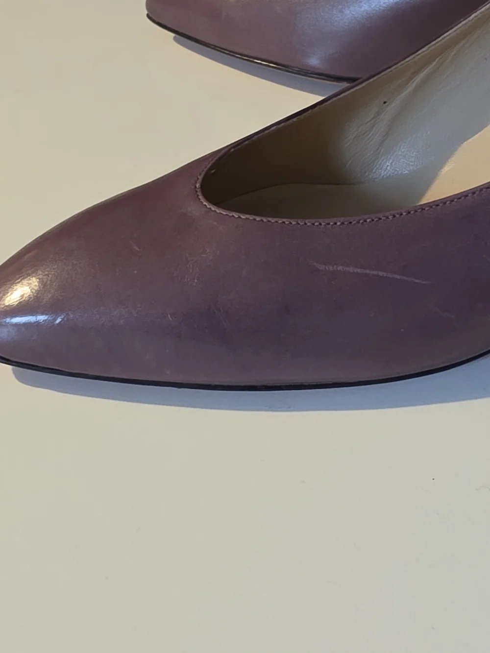 Vintage Amalfi Monica Mauve Pointed-Toe Mid Heel Leather Pumps - Picture 7 of 11